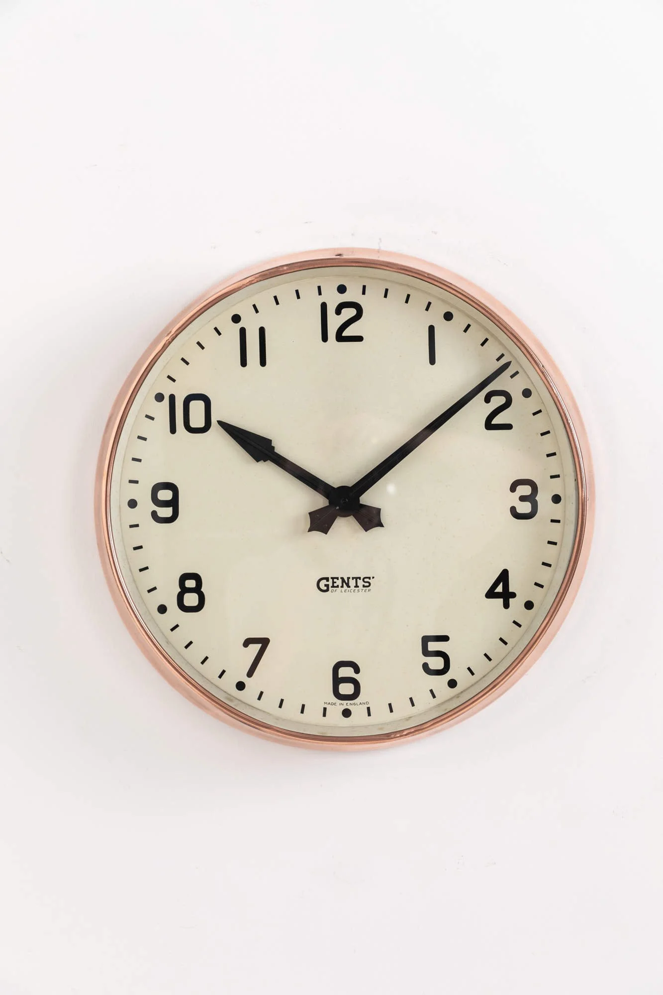 Copper Gents of Leicester Factory Wall Clock — Antiques Workshop